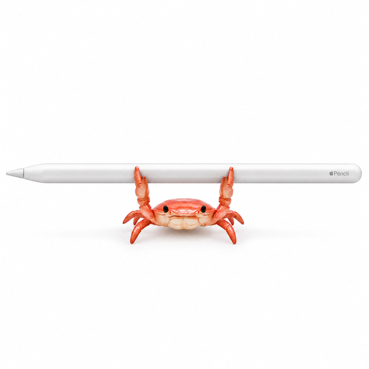 Crimson crab desk stand holding a screen pen horizontally