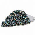 Iridescent multicolor mini magnetic pebble sensory desk toy in metal container