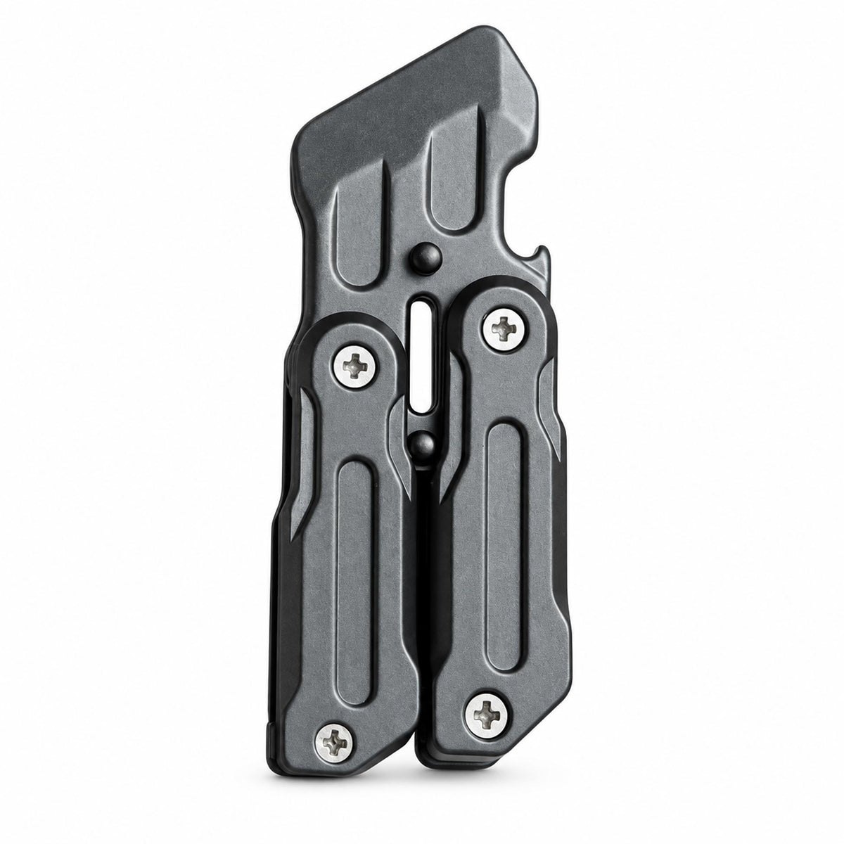 Matte black dual-pivot articulating EDC fidget gadget on clean studio backdrop