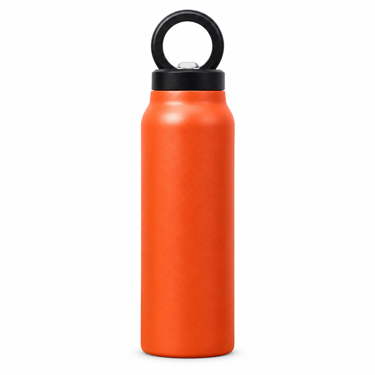 Vibrant orange stainless steel magnetic water bottle for workout hydration
